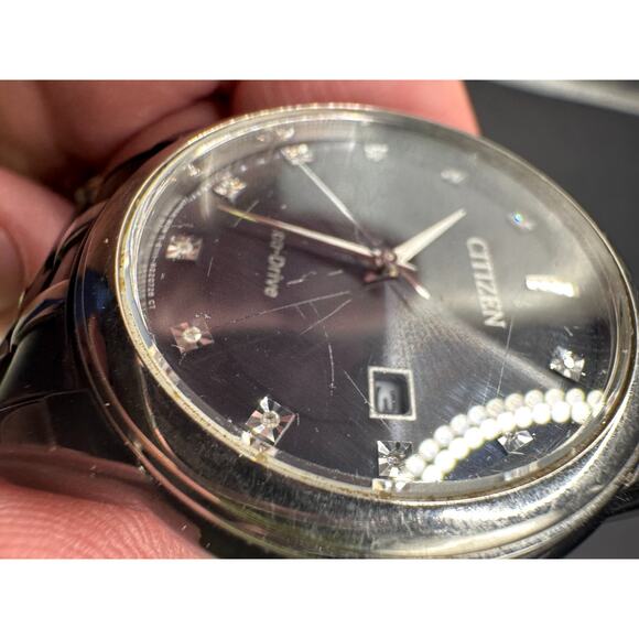 Citizen Eco-Drive Corso Diamond Accent Date Gunmetal Watch 37MM E111-R020728 main image 10
